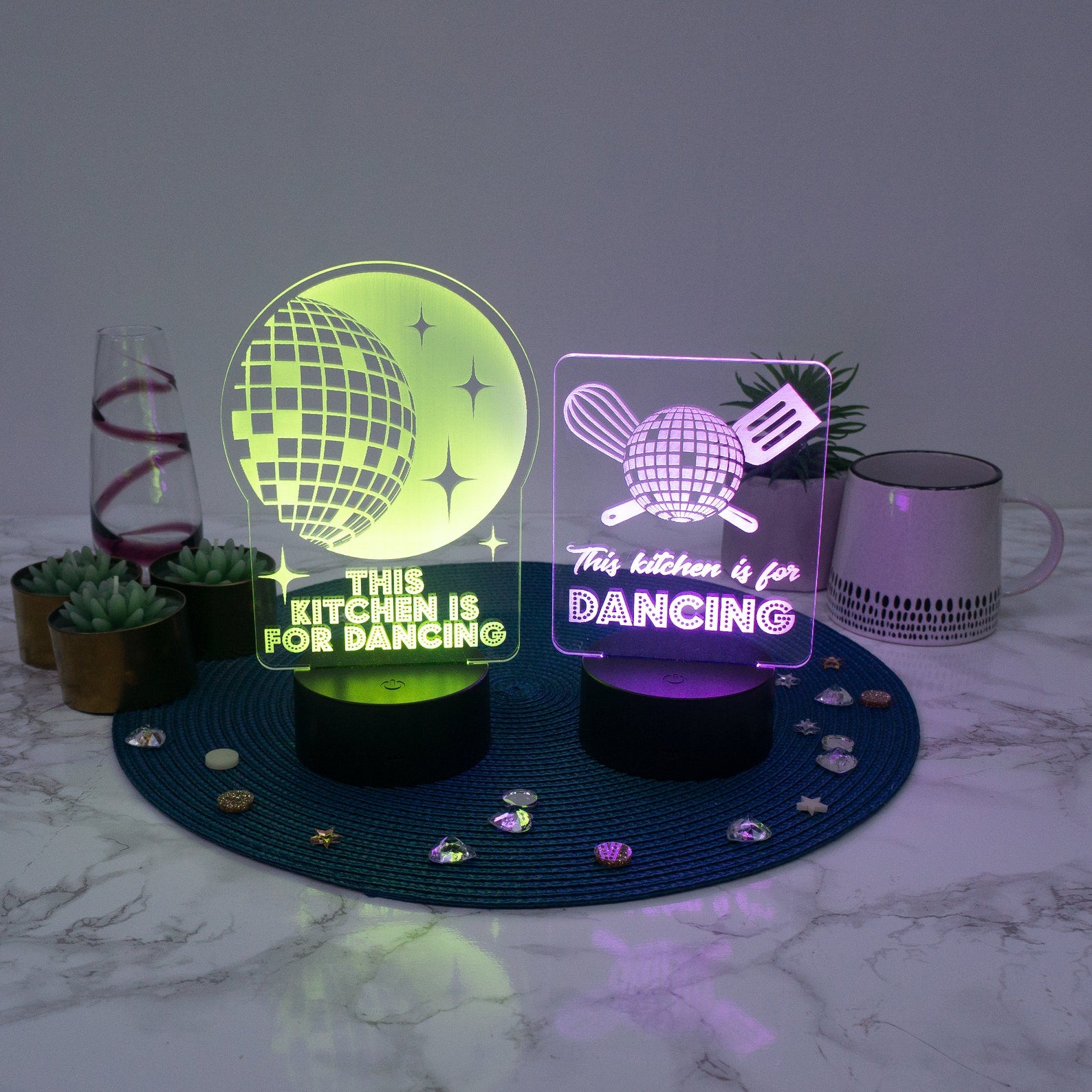 This kitchen is for dancing LED sign