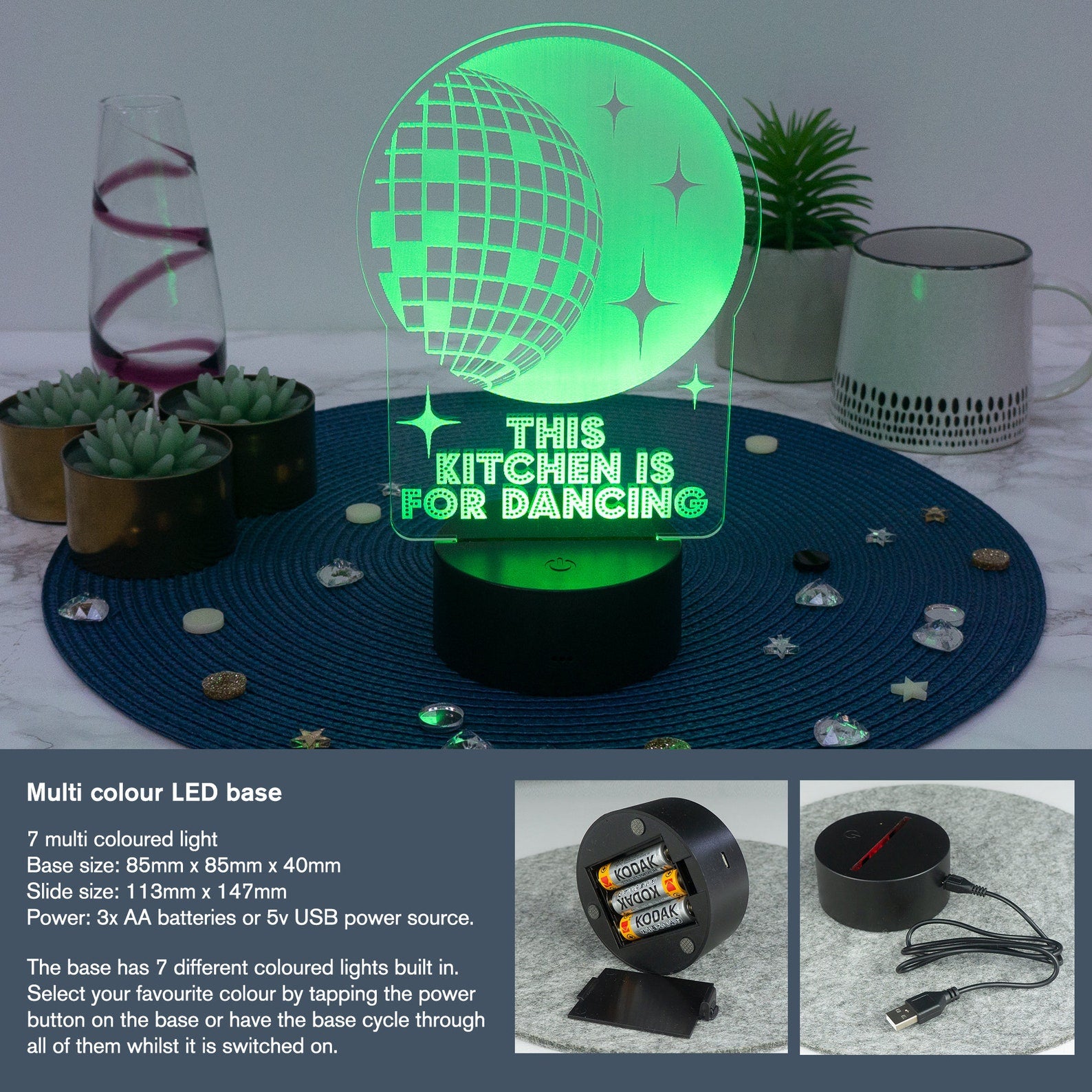 This kitchen is for dancing LED sign