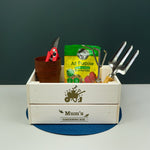 Personalised white gardening tool crate