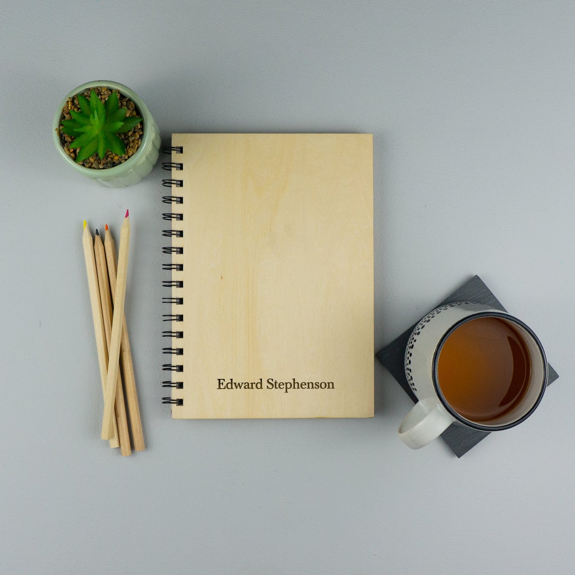 Wooden note book journal