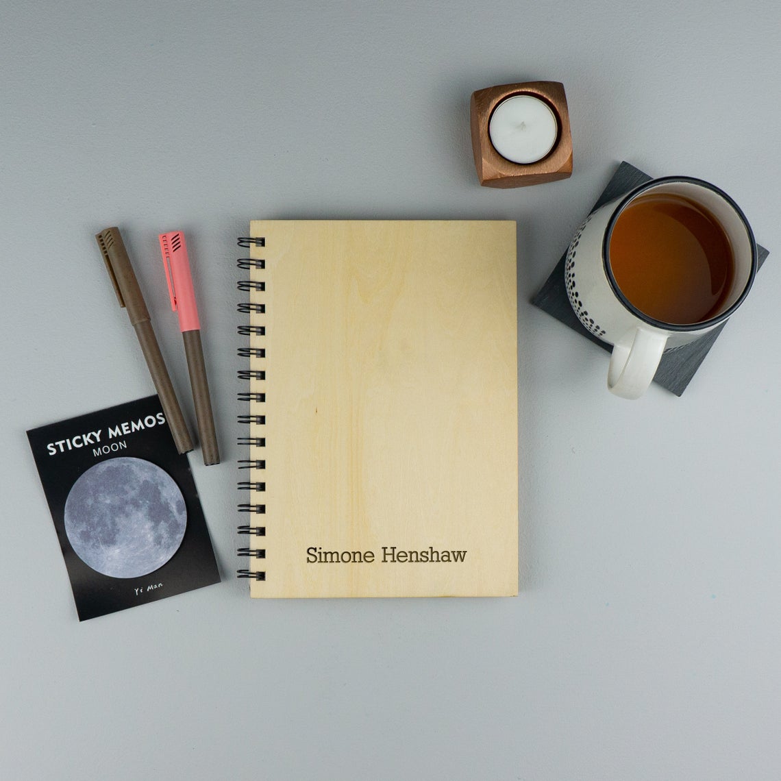 Wooden note book journal