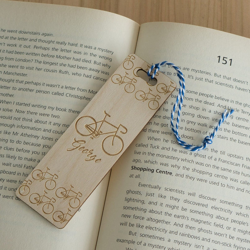 Male cyclist bookmark