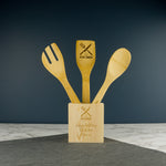 Personalised bamboo cooking utensils