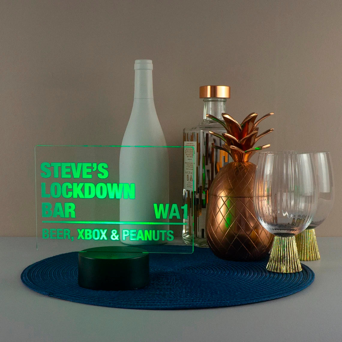 Personalised home bar LED street sign