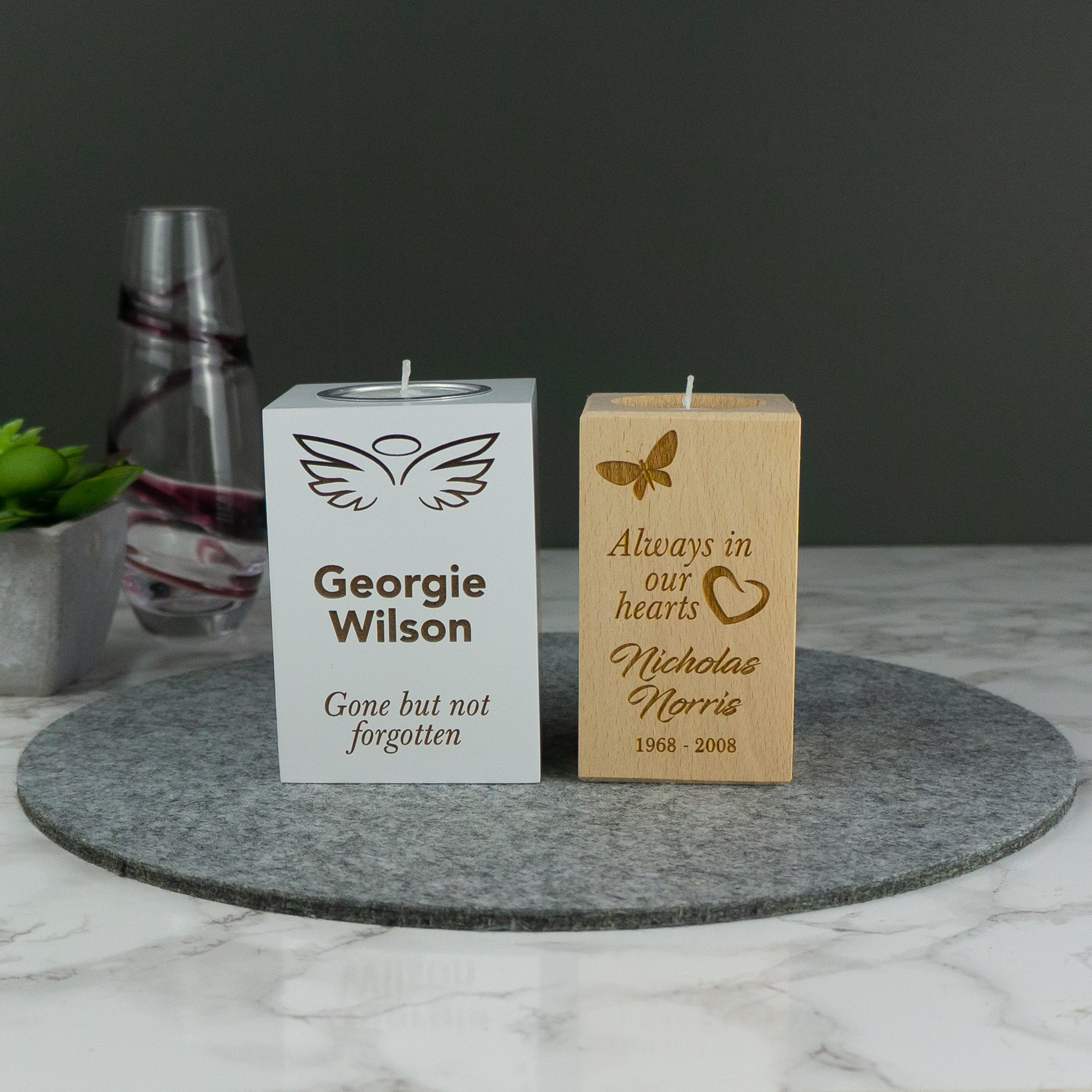 Memorial candle holder