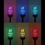 Child bereavement sympathy gift. Personalised light up LED solar powered cemetery graveside marker. Custom name remembrance plaque