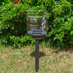Condolence gift Thinking of you memorial present. Solar powered personalised LED garden name plaque sign