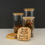 Personalised cat treat jar