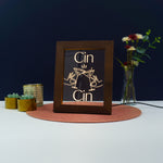 Funny pop art Cin Cin Light up LED framed sign Retro typography