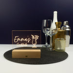 Small home cocktail bar neon sign. Personalised light up LED light