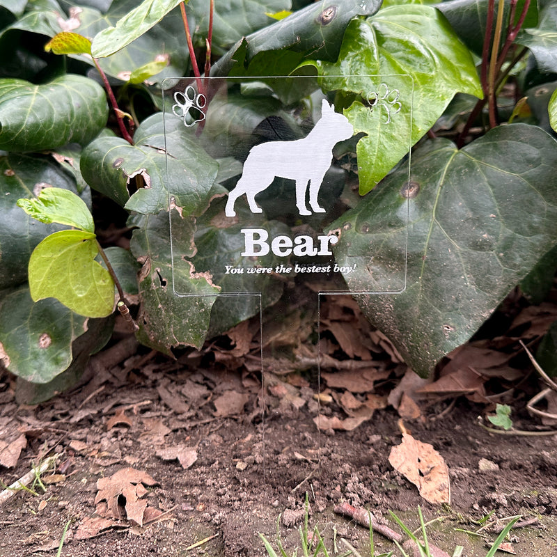 Dog remembrance grave plaque