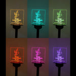 Thinking of you memorial present. Personalised in loving memory light up LED garden name plaque sign. Sympathy bereavement gift