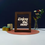 Decorative home funny pop art Enjoy the now Light up LED framed sign Retro typography