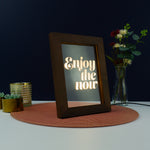 Decorative home funny pop art Enjoy the now Light up LED framed sign Retro typography