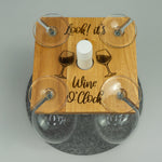 Wooden wine glass and bottle holder