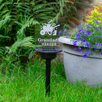 Personalised outdoor garden sign. Solar powered multi colour LED garden name plaque