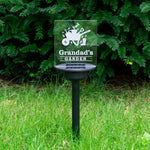 Personalised outdoor garden sign. Solar powered multi colour LED garden name plaque