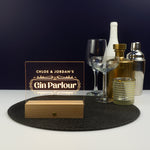 Mini personalised gin parlour sign. Small home neon decoration