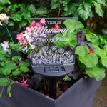 Mothers day gift. Personalised solar powered garden sign.