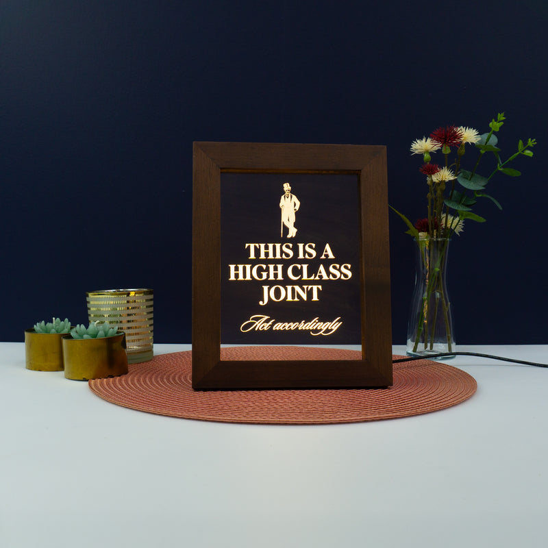 Decorative home funny pop art This is a high class joint Light up LED framed sign