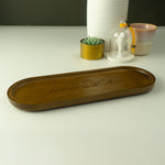 New home gift. Personalised acacia wood oval hallway landing tray