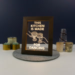 This kitchen is made for dancing funny framed artwork LED sign