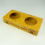 Dog bowl with stand. Personalised wooden feeding station