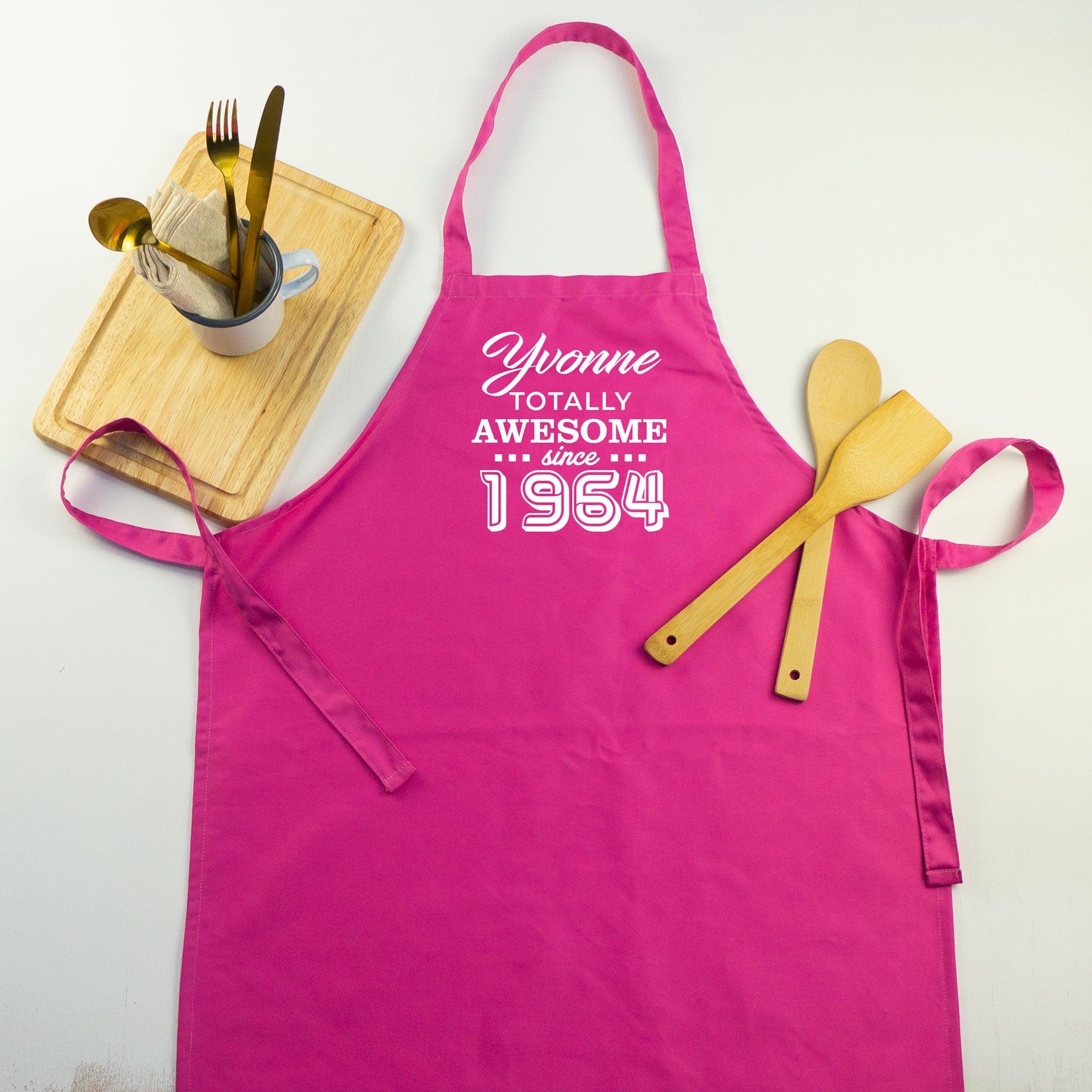 Personalised 60th birthday kitchen apron. 1964 birth year gift