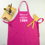 Personalised 40th birthday kitchen apron. 1984 birth year gift