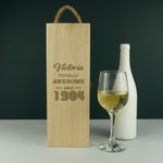 Personalised 40th birthday wooden champagne gifting box
