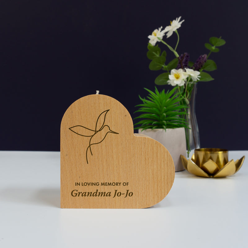 Custom bereavement candle holder gift