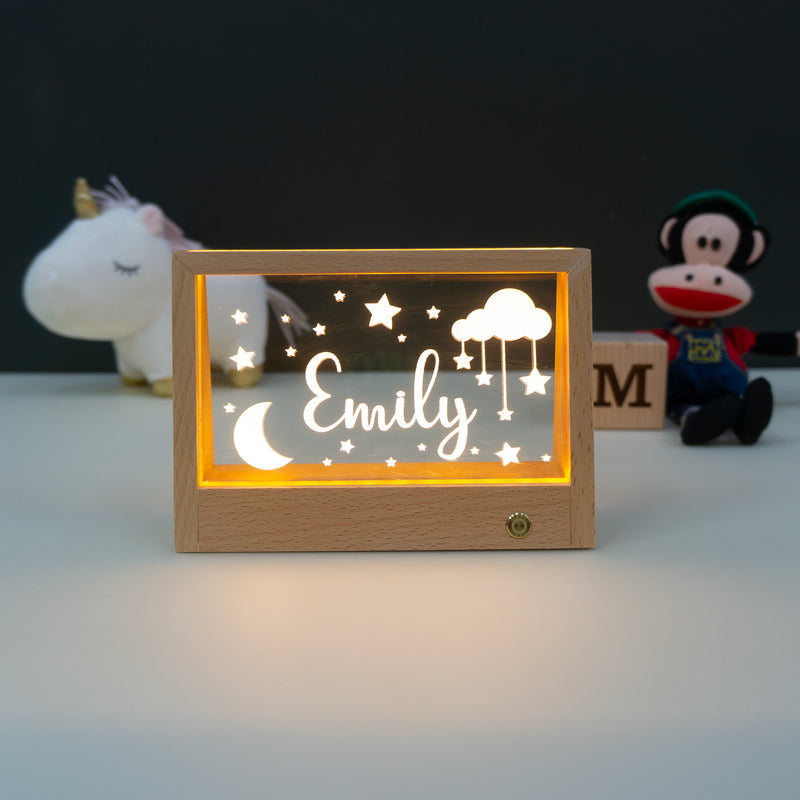 Personalised child's moon and stars night light