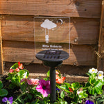 Infant loss child stillbirth memorial plaque. Personalised solar powered LED garden sign