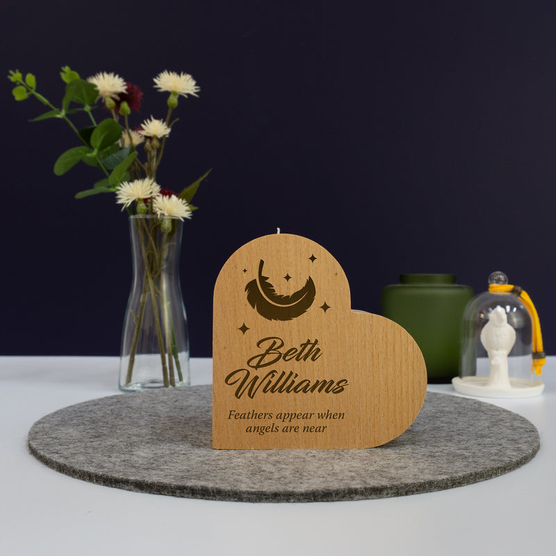 Sympathy memorial gift. Personalised candle holder