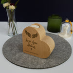 Personalised heart shaped memorial candle holder