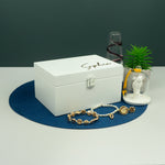 Personalised small white jewellery box