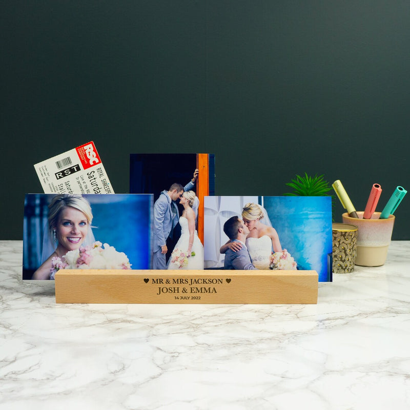 Large personalised wedding photo display block