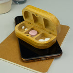 Personalised bamboo pill box