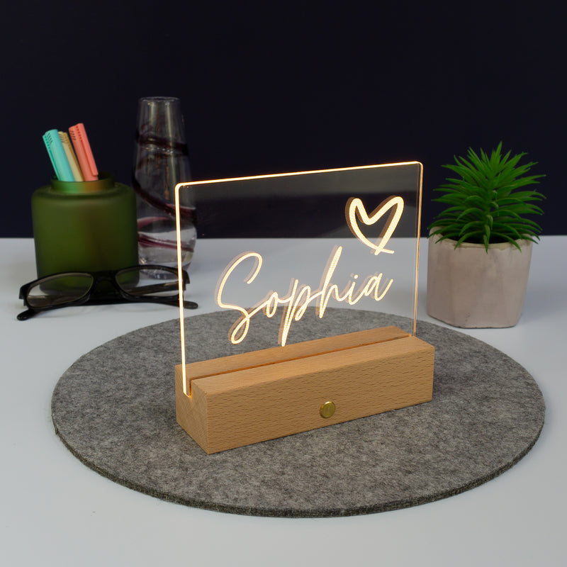 Personalised small LED name sign