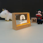 Personalised child's rainbow name sign. Light up LED night light