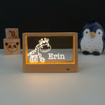 Personalised child's giraffe football light up LED name plaque