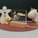 Personalised bunny rabbit light up name sign