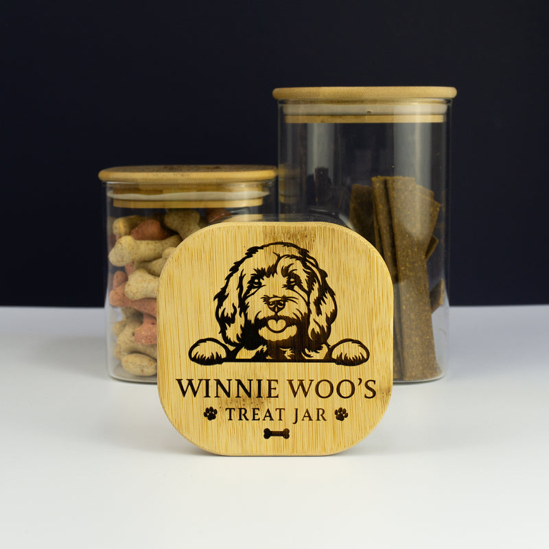 Personalised dog treat glass jar
