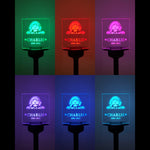 Light up LED dog memorial garden decoration. Personalised solar powered outdoor name plaque