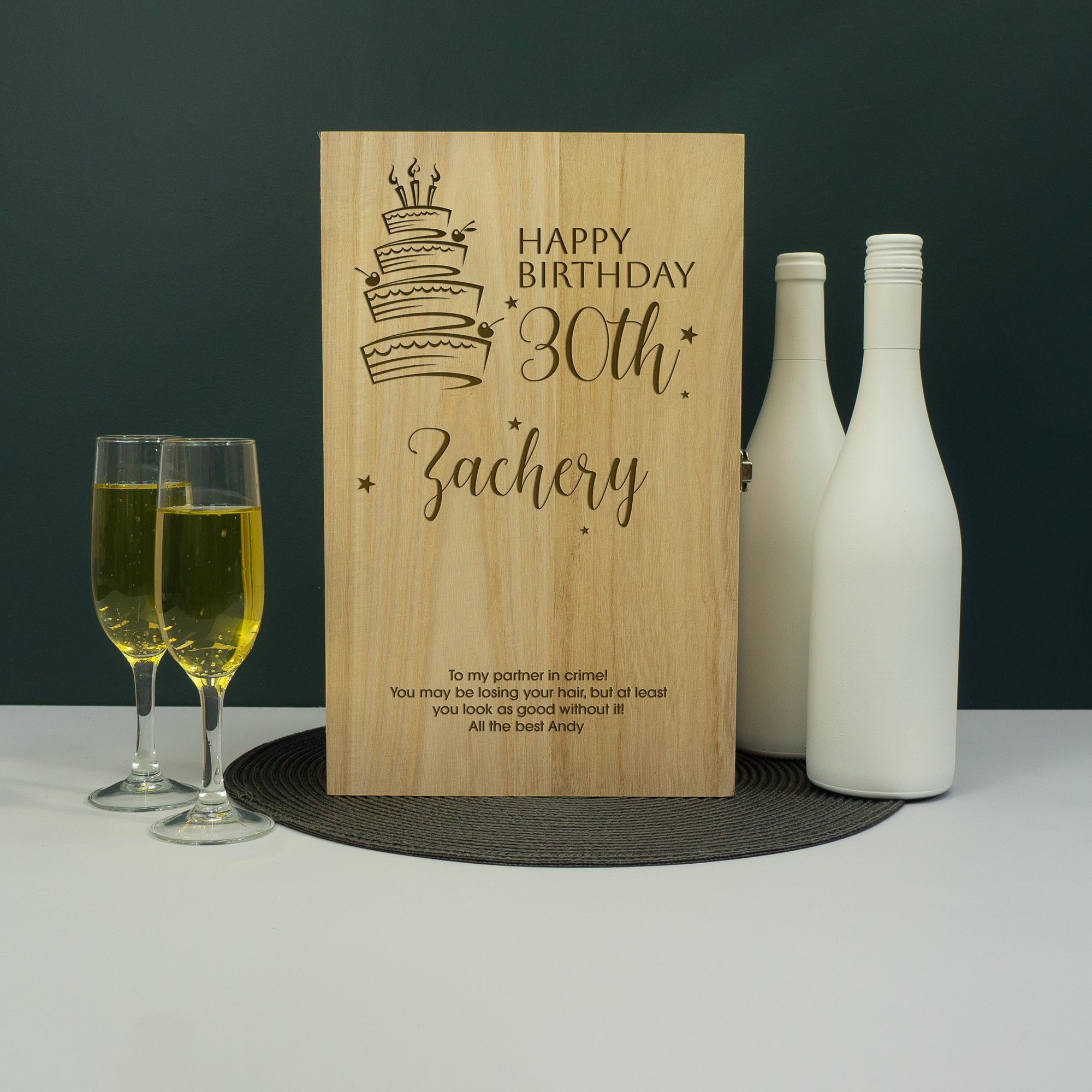 30th birthday twin wine champagne bottle gifting box