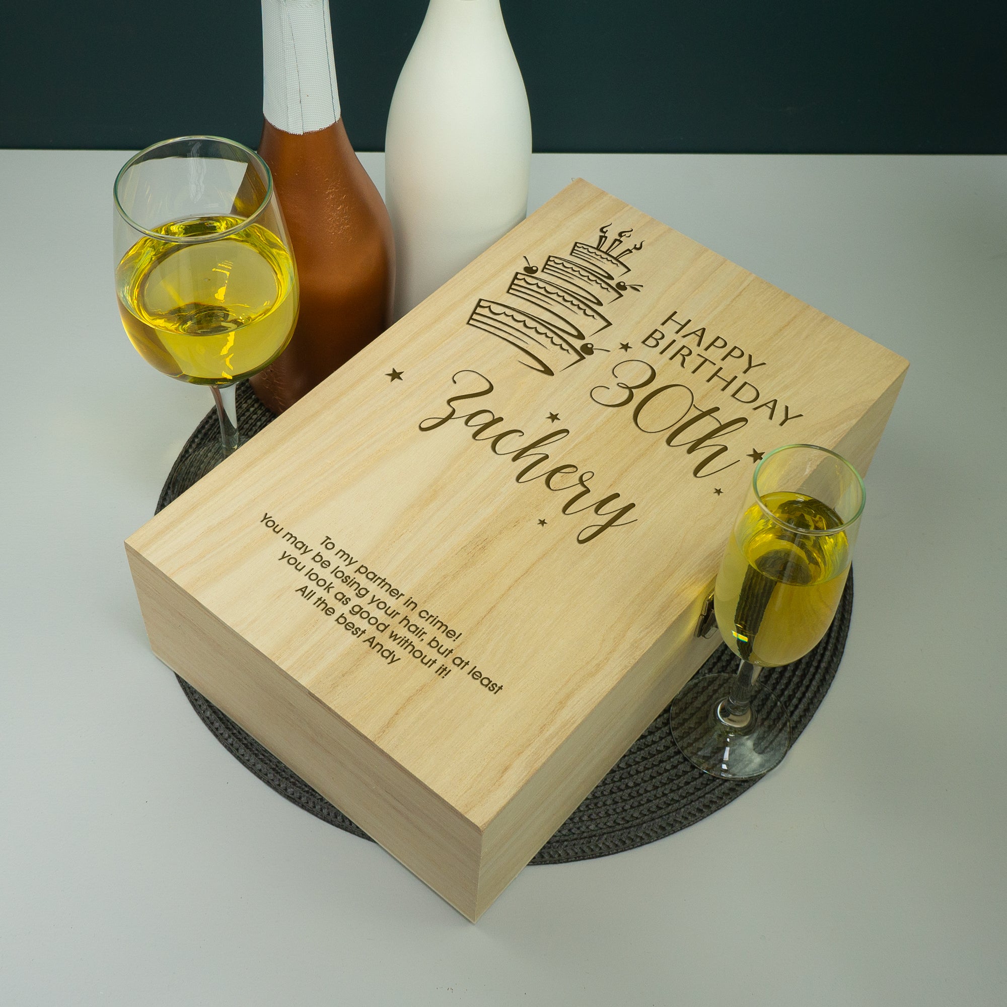 30th birthday twin wine champagne bottle gifting box