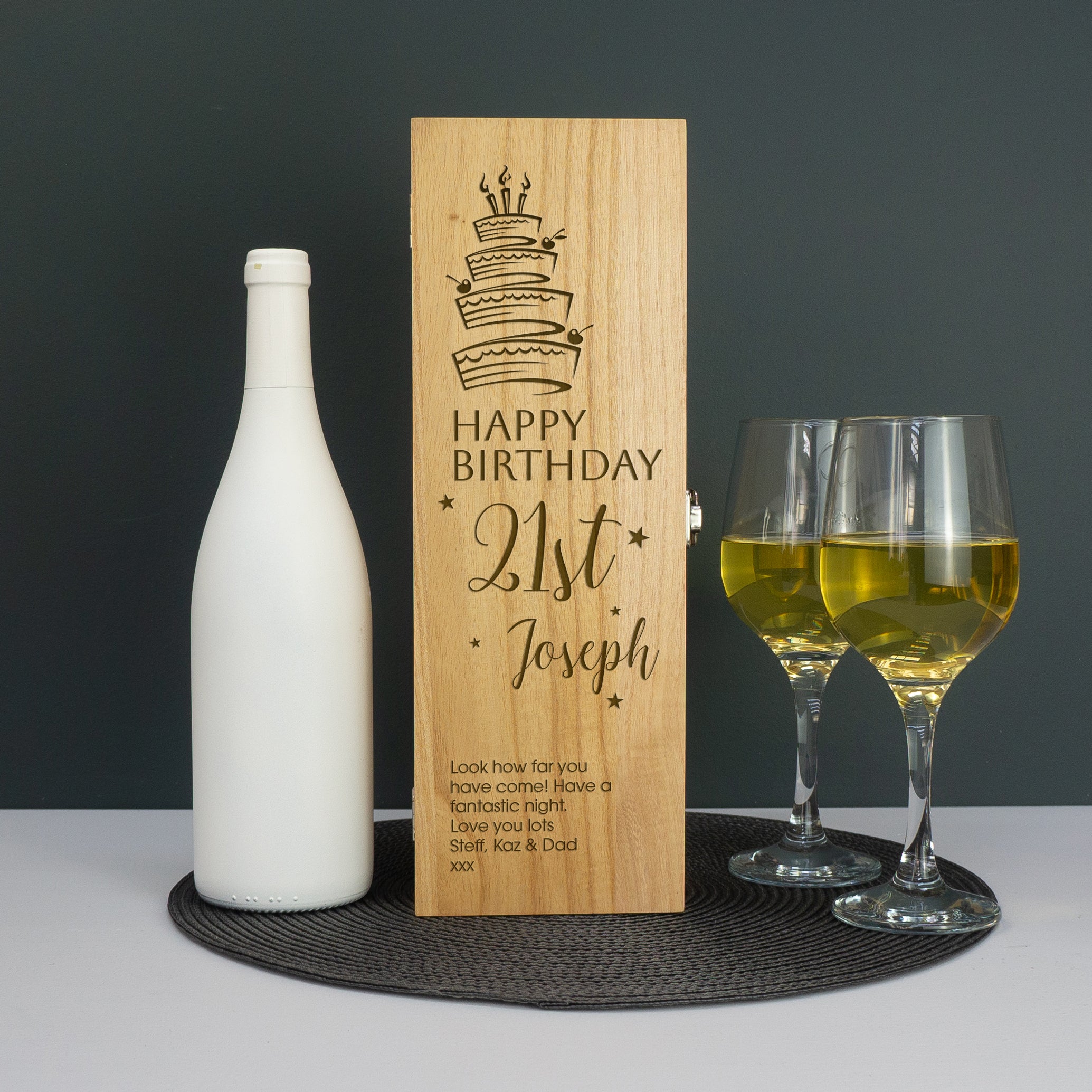 21st birthday wine champagne bottle gifting box
