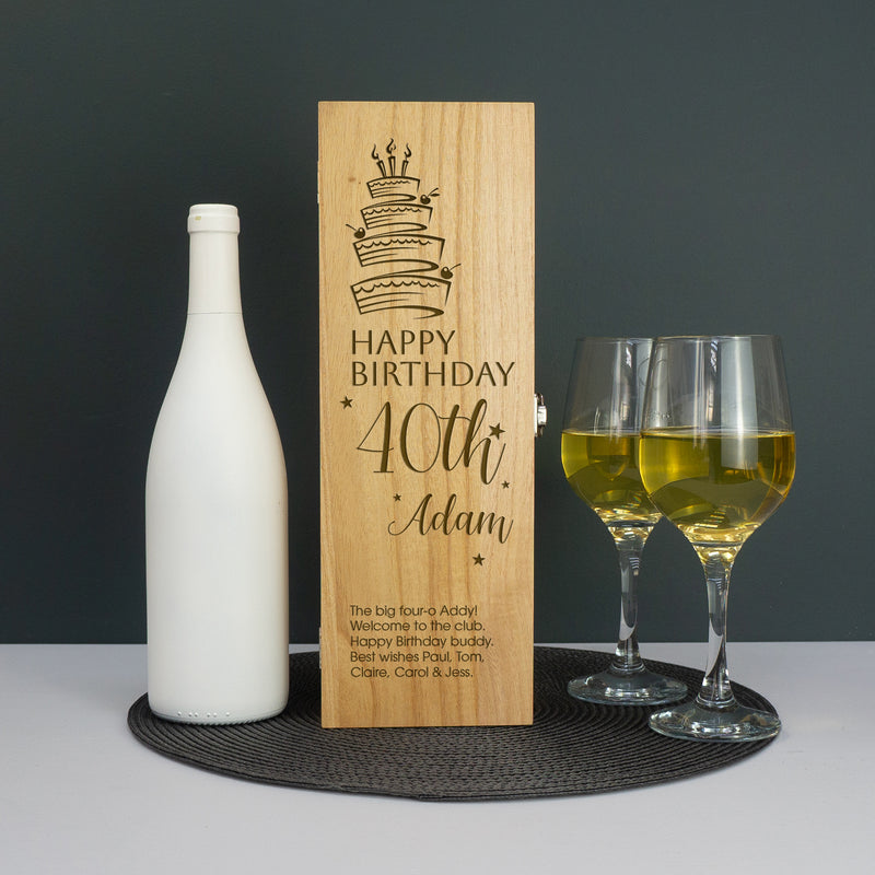 40th birthday wine champagne bottle gifting box