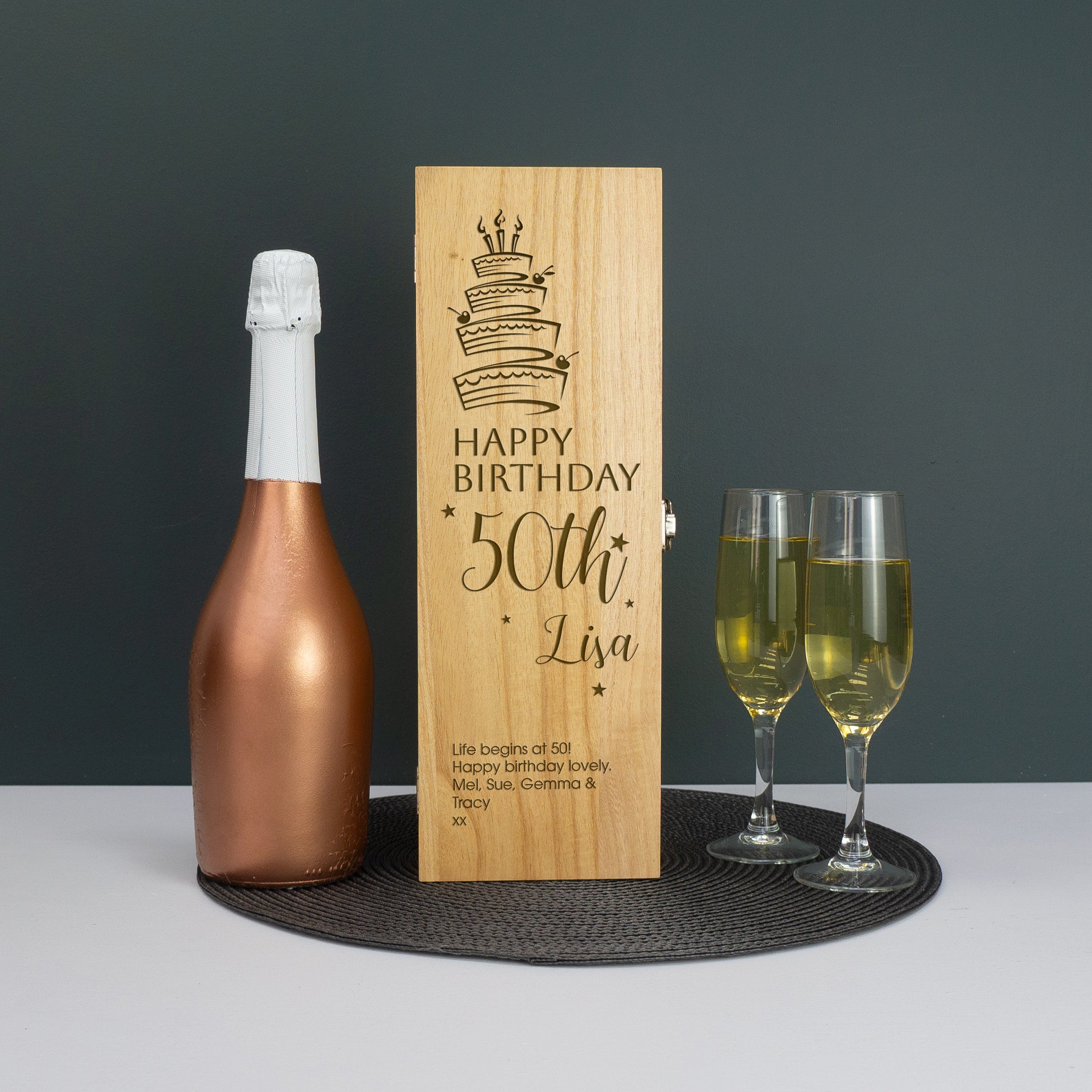 50th birthday wine champagne bottle gifting box