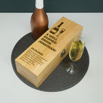 Custom engraved retirement alcohol bottle gifting box.